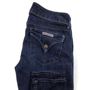 Hudson Straight Leg Blue Stretch Jeans Flap Pocket